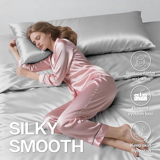 MR&HM Satin Body Pillow Cover, Soft and Breathable Body Pillow Case - Image 4