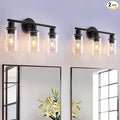 DLLT 3-Light Bathroom Light Fixtures: Set of 2 Black Modern Vanity Lights by DINGLILIGHTING