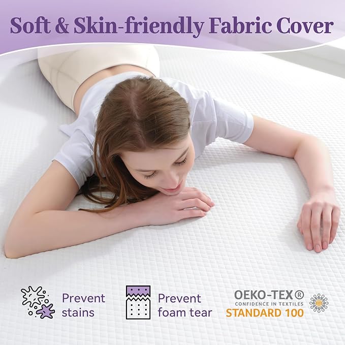 SINWEEK 3 Inch Gel Memory Foam Mattress Topper Twin Size, Ventilated High - Image 4