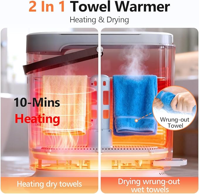30L Large Towel Warmer, Rapid Dry & Heated 2 in 1 Towel Warmer Bucket - Image 2