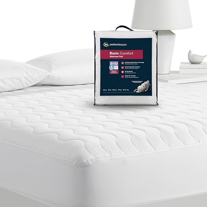 Serta Air Dry Basic Comfort Performance Fabric Quilted Mattress Pad, Cooling - Image 5