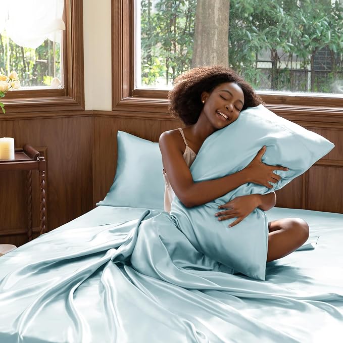 CozyLux Satin Sheets King Size Sheet Set - Image 7
