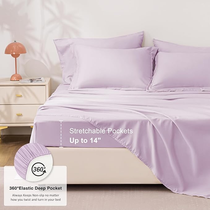Love's cabin Queen Comforter Set Light Purple, 7 Pieces Queen Bed in a Bag - Image 6