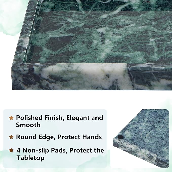 Real Natural Marble Tray for Bathroom, Kitchen and Desktop, Rectangle Genuine - Image 3