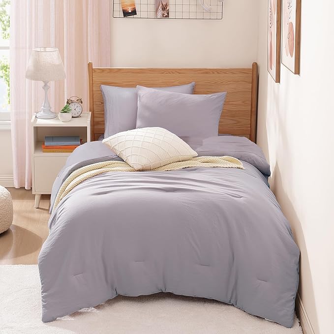 WRENSONGE Twin Comforter Set- 5 Pieces Lilac Twin Bed in a Bag, All Season Twin by WRENSONGE