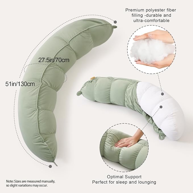 Peallow – Long Round Body Pillow - Image 3