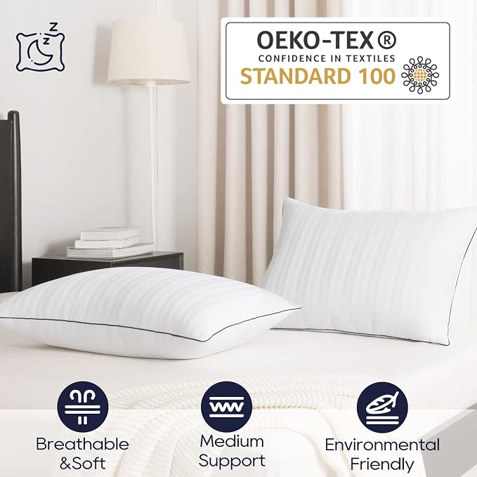 downluxe Bed Pillows Standard Size Set of 2 - Image 6