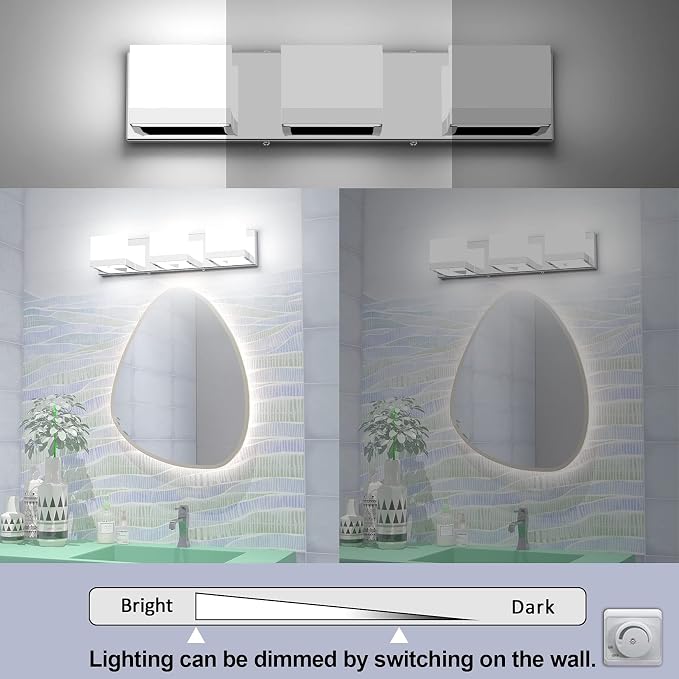 Tipace 3 Lights Dimmable LED Modern Vanity Lights - Image 2