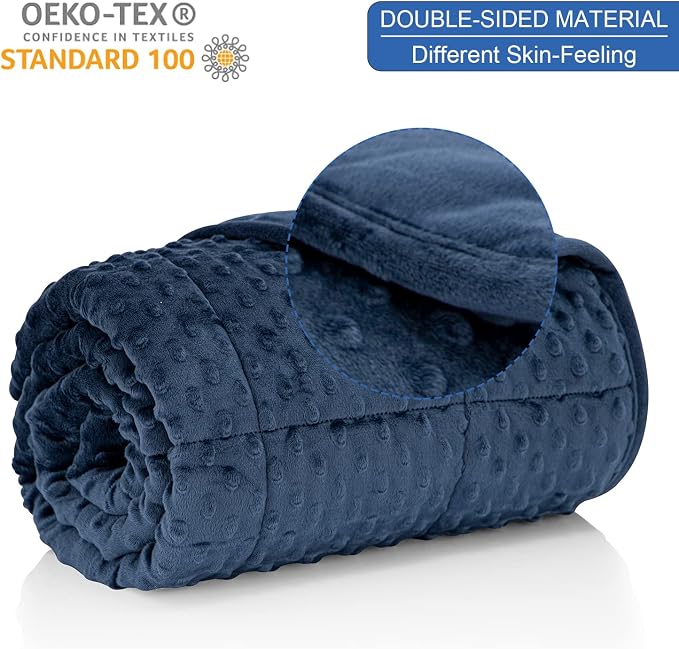Huloo Sleep Kids Weighted Blanket Twin 7lbs Breathable Soft Minky Weighted - Image 2