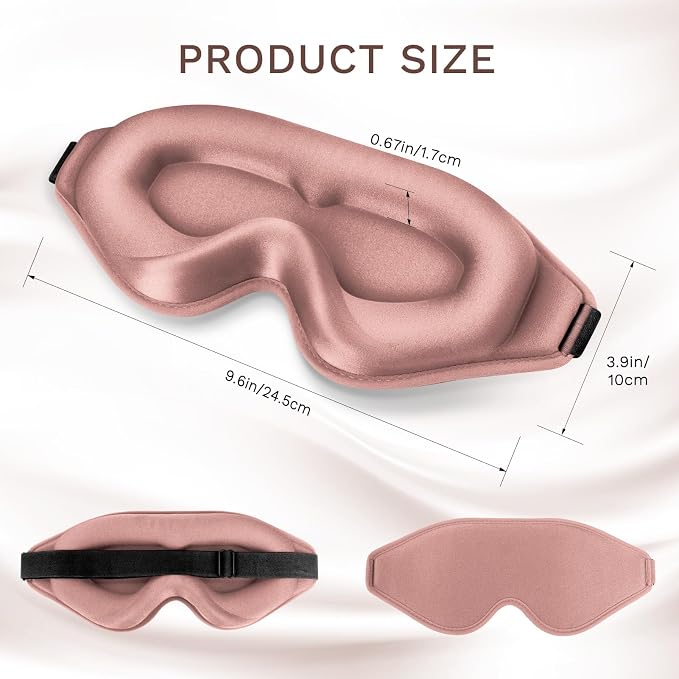 FlyCoco 99% Fully Block Out Light Eye Sleep Mask, 3D Deep Contoured Eyes Cover - Image 2