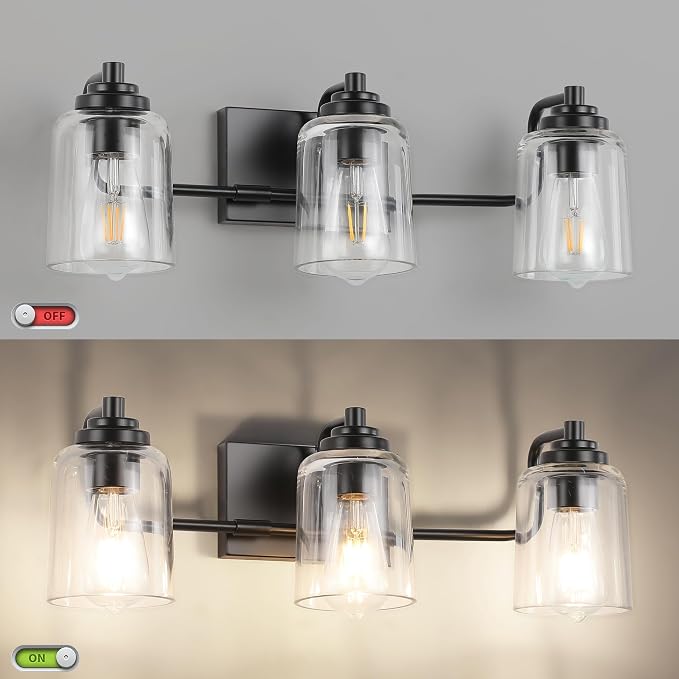 SOLFART 3 Lights Bathroom Light Fixtures Over Mirror Black Vanity Lights - Image 5