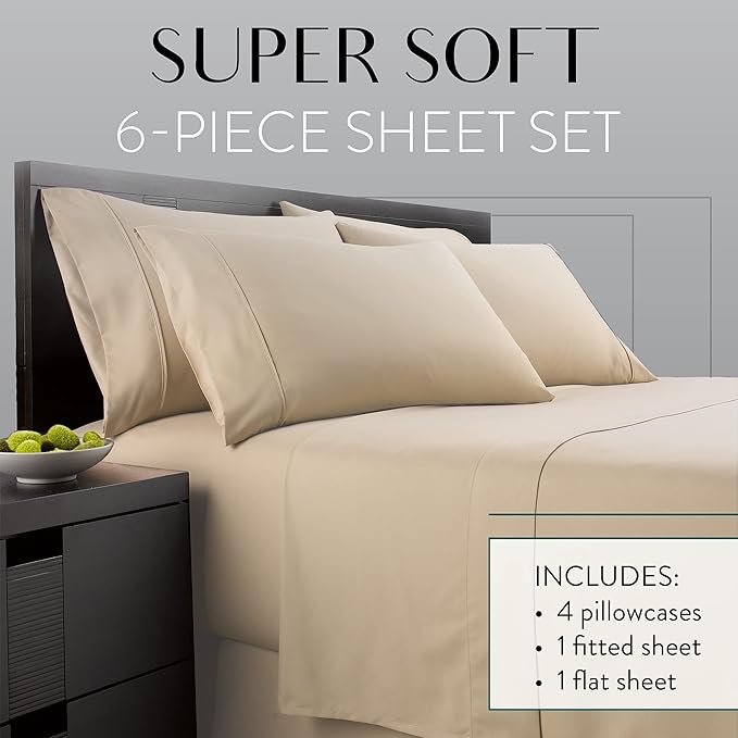 Danjor Linens Bed Sheet Set Cal King - Image 2