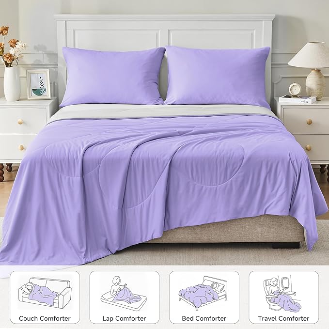 HOMFINE Cooling Comforter King Size, Japanese Double-Sided Cold Tech Fabric - Image 6
