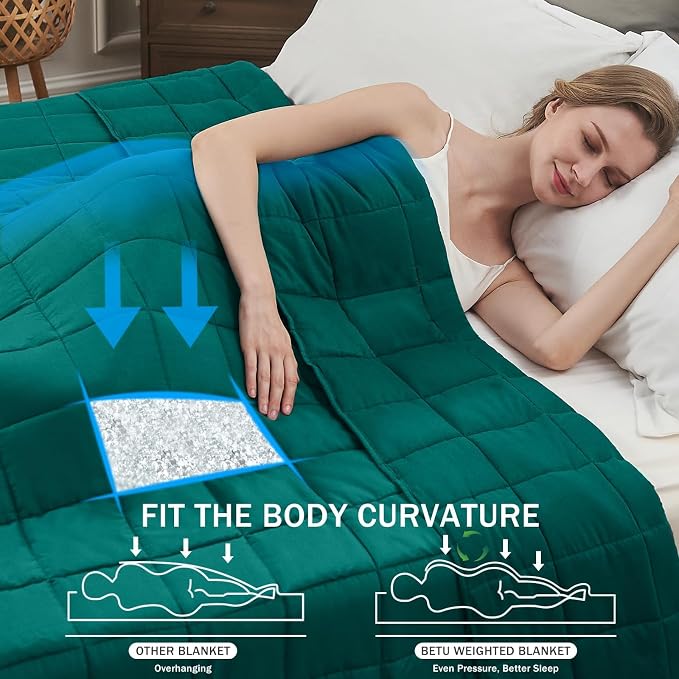 Green Weighted Blanket for Adults 20lbs, King Size Cooling Heavy Throw Blanket - Image 3