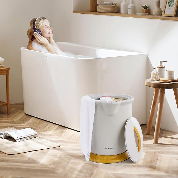 COSTWAY Bucket Style Towel Warmer, Fragrance Holder, Fits up to Two 40” x 70” - Image 2