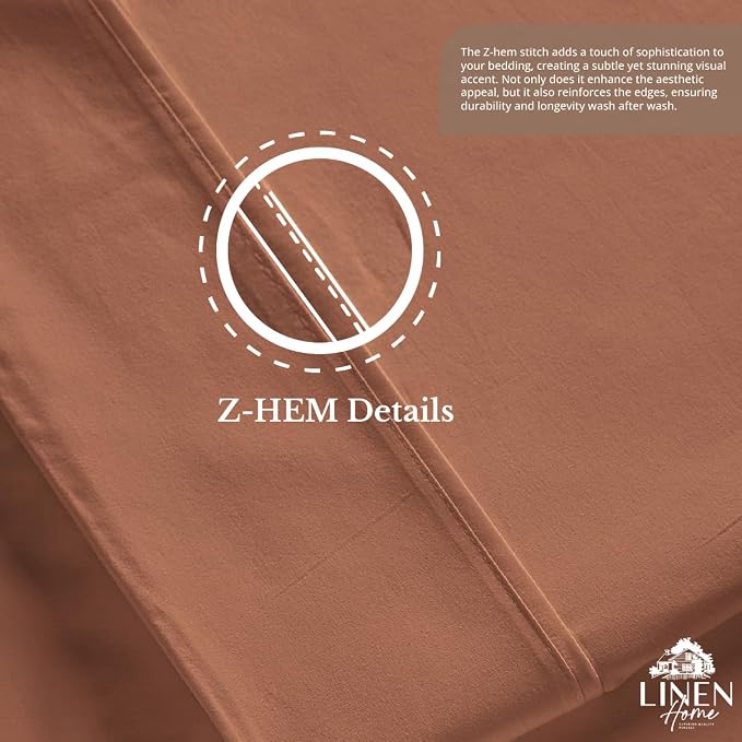 Linen Home 100% Cotton Percale 1 Flat Sheet, Queen Size - Image 5