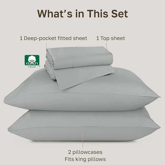 California Design Den King Size Bed Sheets Set - Image 4