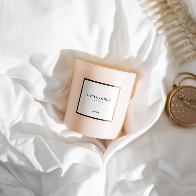 Hotel Lobby Linen Candle – Luxury Hand-Poured 9.75oz 100% Soy Wax - Image 4