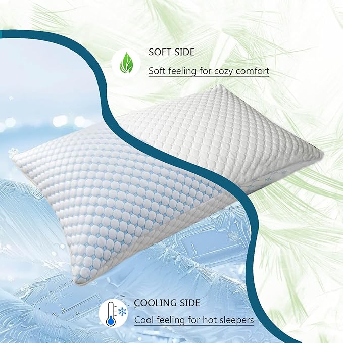 Cooling Pillows for Sleeping, Shredded Memory Foam Cooling Pillow for Hot - Image 6