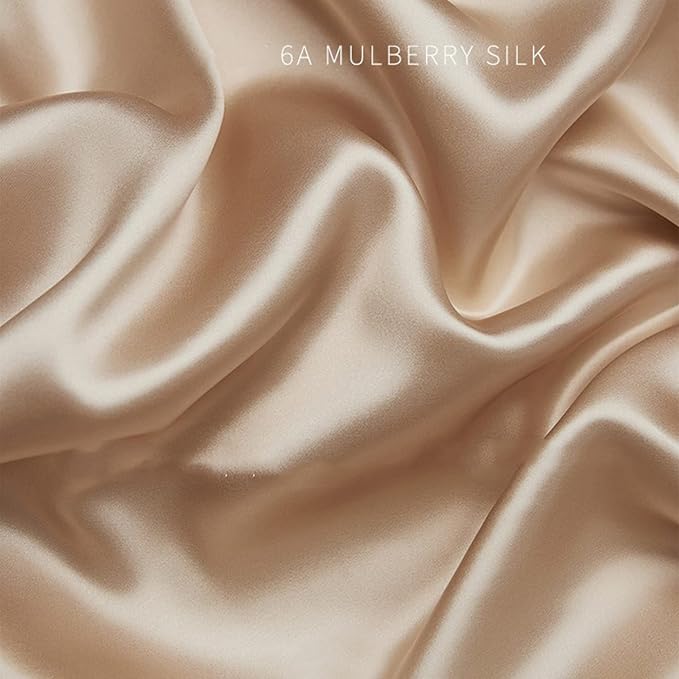 Beige Silk Pillow Cases with Zipper Made in USA, Real Silk Pillowcase - Image 7
