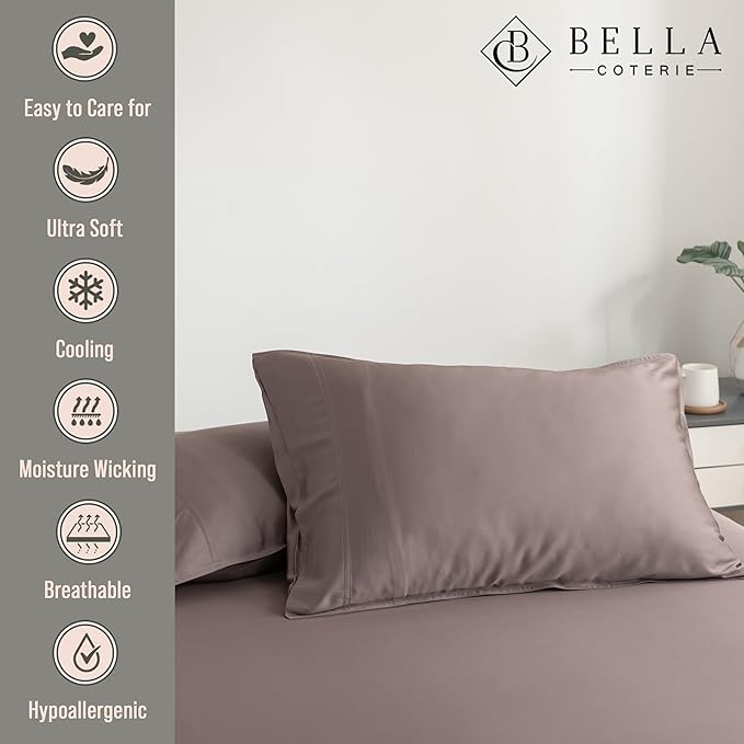 Bella Coterie | Luxury Bamboo Viscose Queen Size Pillowcase Set | 100% - Image 2