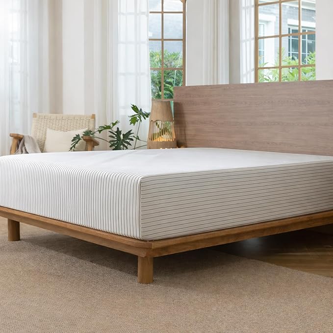 MooMee Stripes Fitted Bottom Sheet Only 100% Washed Cotton Linen Like Textured - Image 4