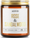 AOOVOO Rose Sandalwood Candles - 9 oz Scented Candles by AOOVOO