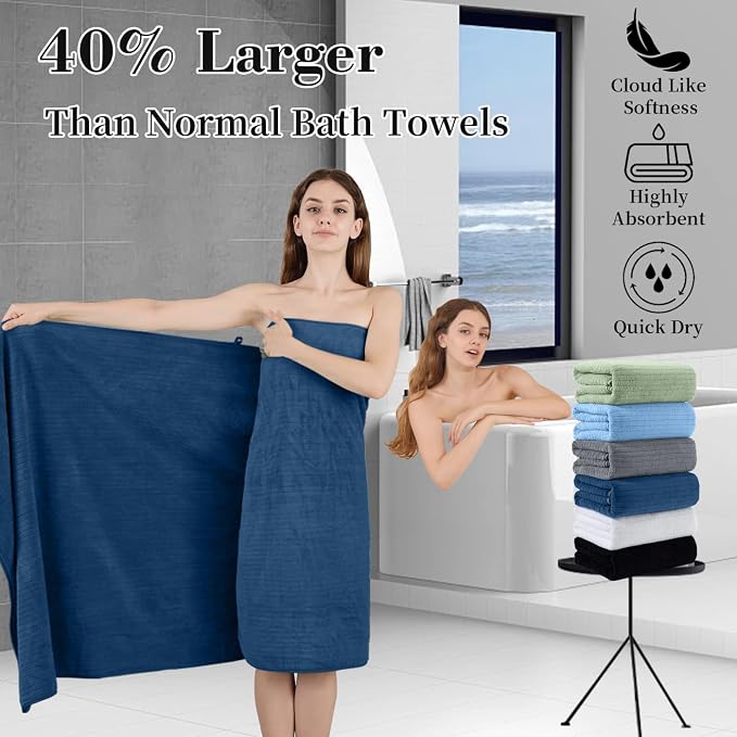 Extra Large Bath Sheet Set of 4, Ultra Soft Fluffy Towel, 35”x 70”Oversized - Image 3