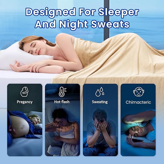 Topcee Cooling Blanket for Night Sweats Absorbs Heat to Keep Adults, Children - Image 4