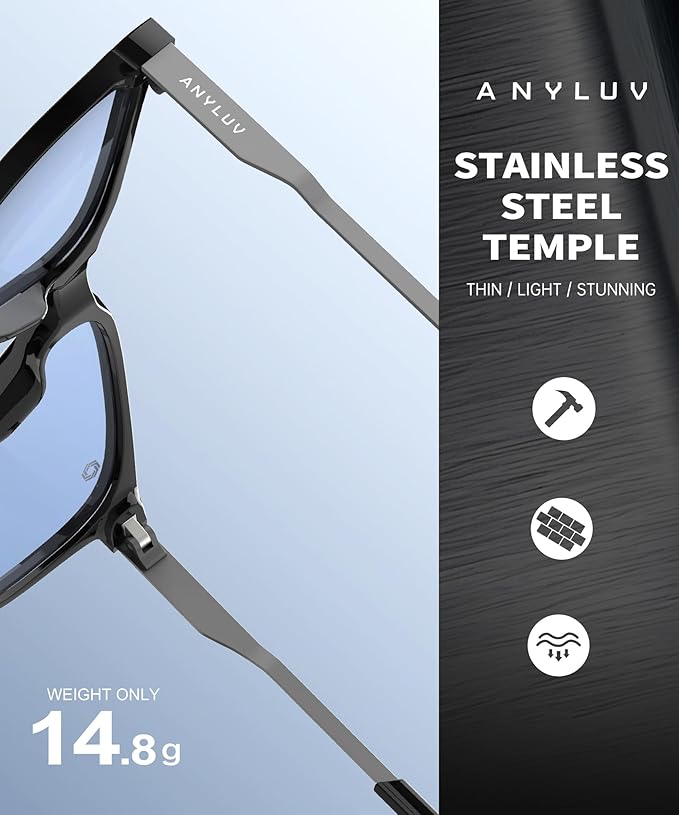 ANYLUV Blue Light Glasses for Men, Lightweight Computer Gaming Glasses - Image 5