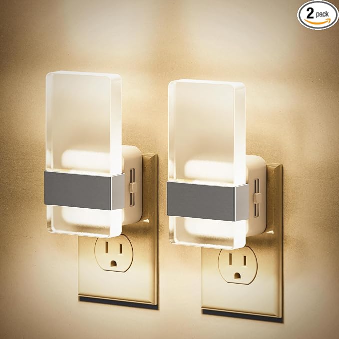 JandCase Night Lights Plug into Wall, Dusk to Dawn Sensor, 3000K Soft White LED by JandCase