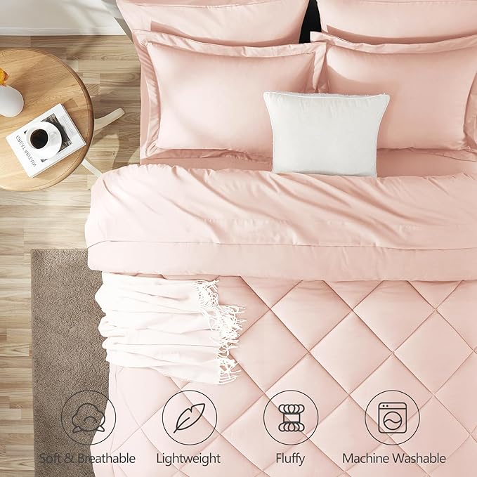 CozyLux Full Size Comforter Sets Blush Pink - Image 2