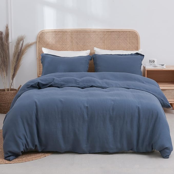 Simple&Opulence 100% Linen Duvet Cover Set 3pcs Basic Style Natural French - Image 8