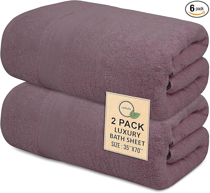 Softolle 100% Cotton Luxury Bath Sheets by Softolle