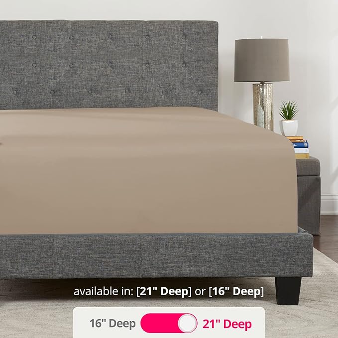 XL Twin Sheets Deep Pockets Fitted – Twin XL Fitted Sheets Only – 21” Fitted - Image 3
