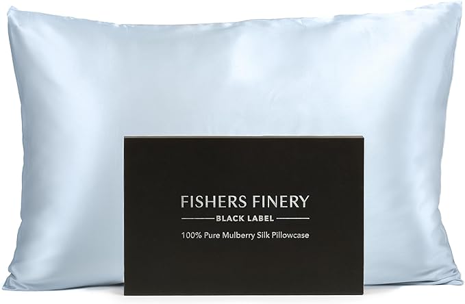 Fishers Finery 30mm 100% Pure Mulberry Silk Pillowcase, Quality Tested by FishersFinery