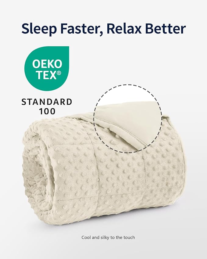 Mr. Sandman Weighted Blanket for Adults, Minky Dots Heavy Blanket for Women - Image 3