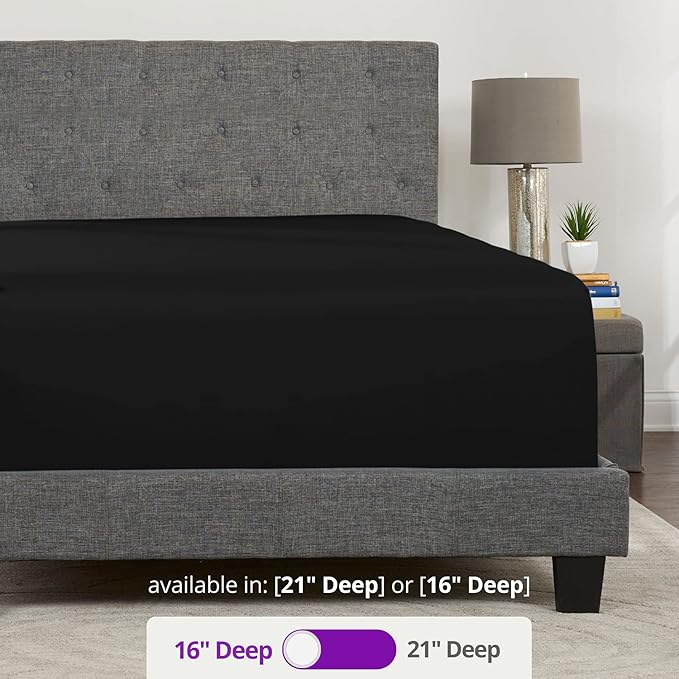 Full Fitted Sheet – Deep Pocket Full Size Fitted Sheets Only Real 16” Fitted - Image 3
