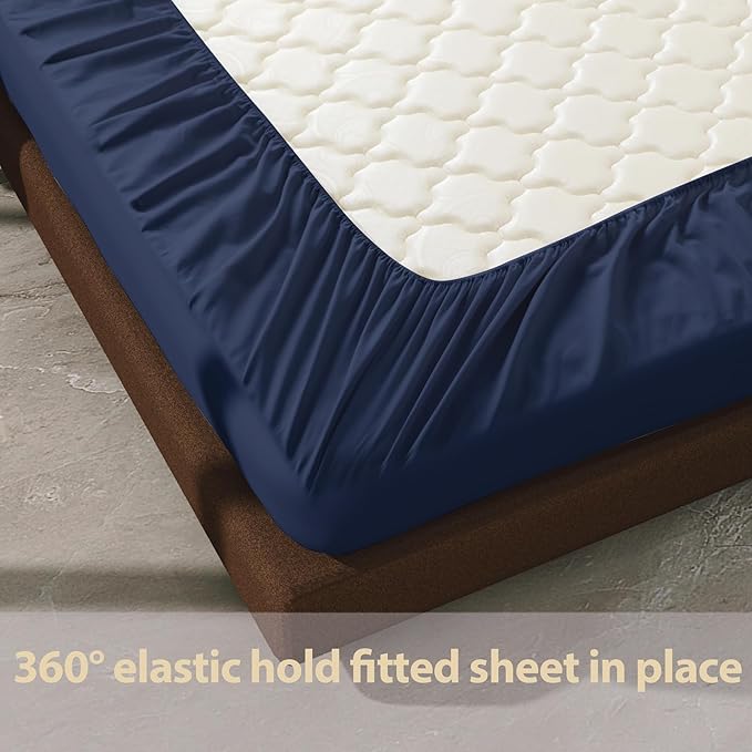 100% Egyptian Cotton Fitted Sheet Queen Size, 600 Thread Count, Soft & Elastic - Image 6