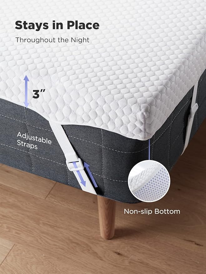 PERLECARE 3 Inch Gel Memory Foam Mattress Topper - Image 5