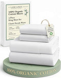 LANE LINEN 100% Organic Cotton King Size Sheets Set, Soft & Comfy All Season by LaneLinen
