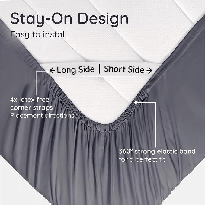 Bambaw 100% Viscose Derived from Bamboo Full Fitted Sheet, Deep Pockets - Image 5