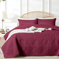 akkialla King/Cal King Quilt Set, Burgundy Lightweight Microfiber Bedspread by akkialla