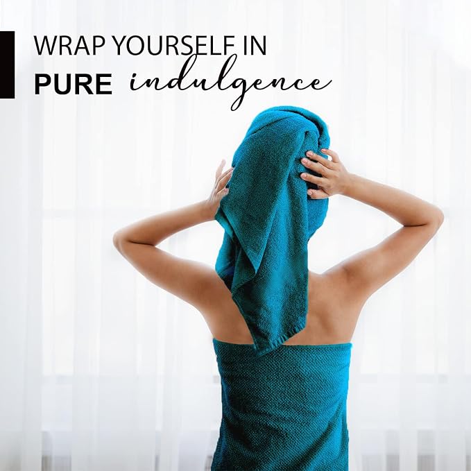 KAHAF COLLECTION 100% Cotton Bath Towels, 24x48 Pack of 6 Towels, Quick Dry - Image 2