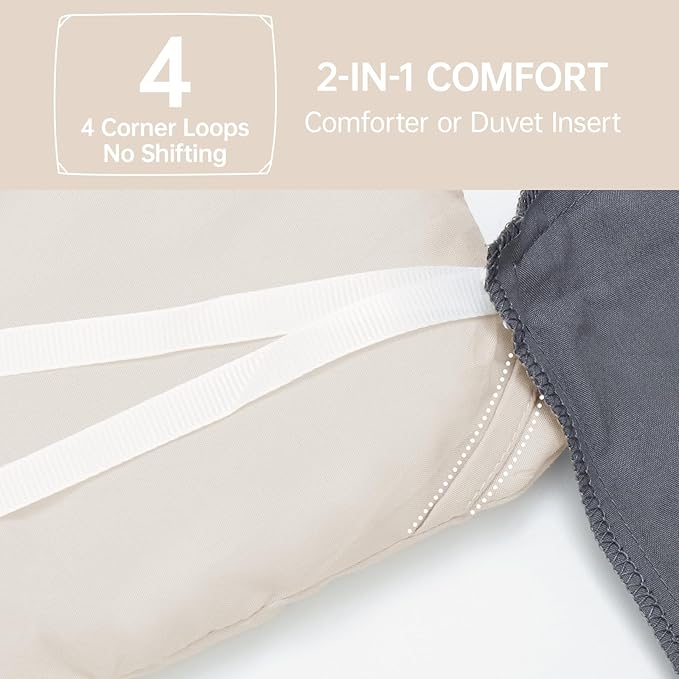 MUXHOMO Beige California King Comforter Set, All Season Ultra Soft Down - Image 6