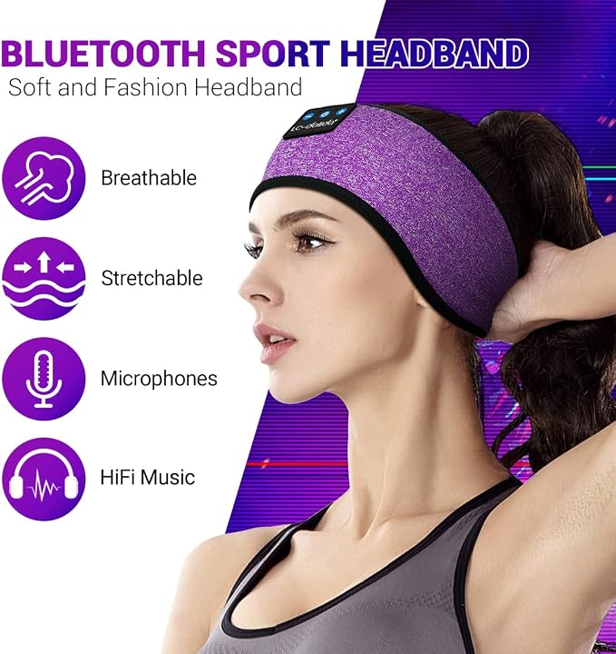 LC-dolida Sleep Headphones Bluetooth Headband Sleeping Wireless Headband - Image 3