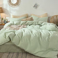 MooMee Bedding Duvet Cover Set 100% Washed Cotton Linen Like Textured by MOOMEE