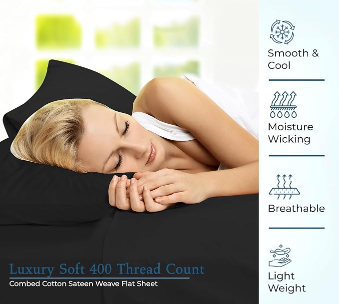400 Thread Count 100% American Grown Cotton Flat Sheet - Image 5