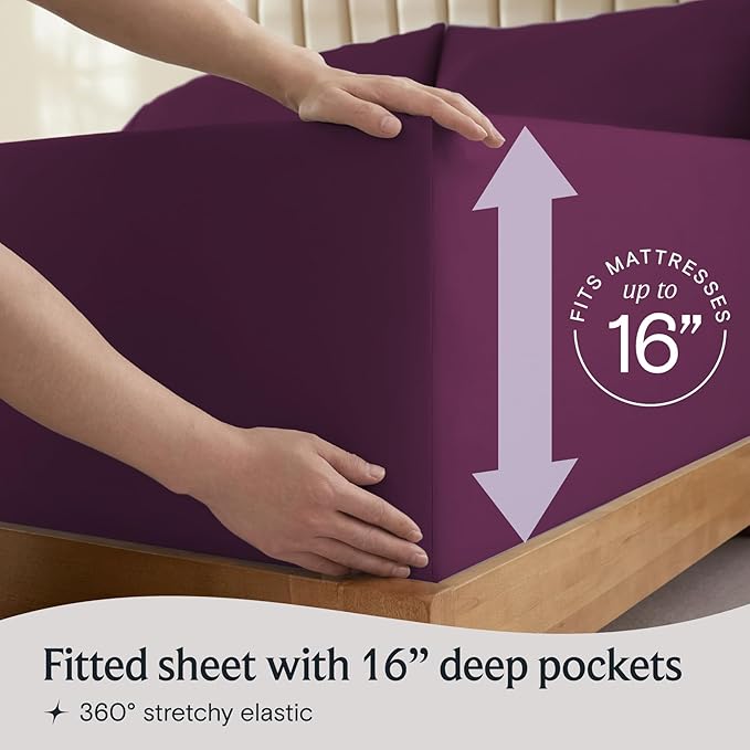 LuxClub 4 PC Full Sheet Set, Breathable Luxury Bed Sheets, Deep Pockets 18" - Image 6