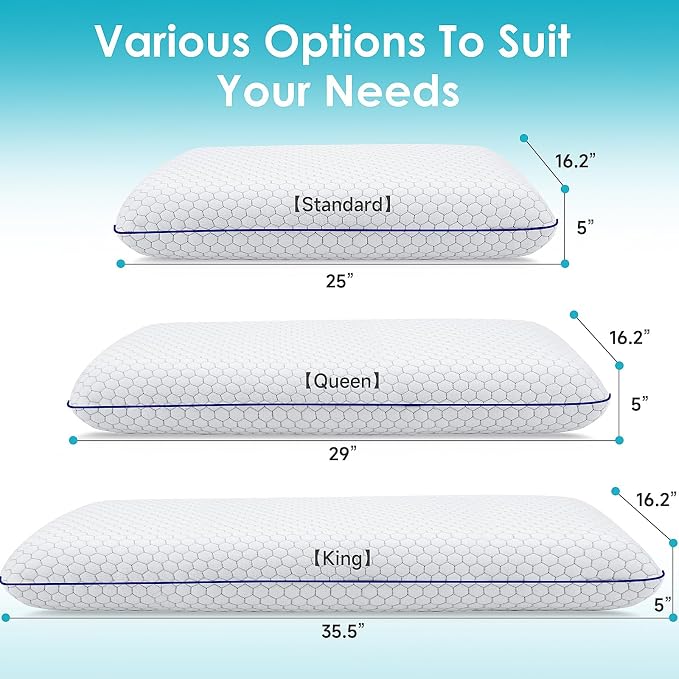 CushyOasis 2 Pack Memory Foam Pillows - Image 3